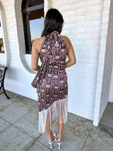 Load image into Gallery viewer, Vintage Vogue Fringe Burgundy Dress