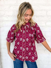 Load image into Gallery viewer, Light Up The Night Burgundy Top