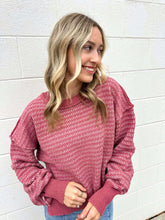 Load image into Gallery viewer, Striped Goodness Mauve Sweater