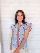 Load image into Gallery viewer, THML Lobster Stripe Blue Top