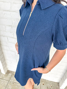 Awaiting Summer Navy Dress