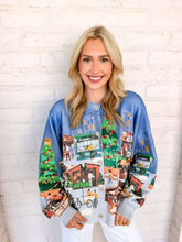 Load image into Gallery viewer, Queen Of Sparkles Dark Blue Multi Christmas Market Cardigan