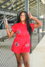 Load image into Gallery viewer, Queen Of Sparkles ULL Mascot Romper