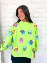 Load image into Gallery viewer, Queen Of Sparkles Green Multi Gingham Candy Corn Mock Sweatshirt