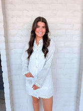 Load image into Gallery viewer, Holding On Eyelet Lace White Dress