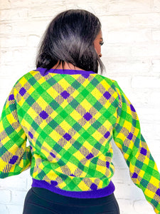 Parade Of Fun Mardi Gras Cardigan