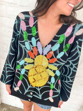 Load image into Gallery viewer, Queen Of Sparkles Black Multi Spider On Web Cardigan