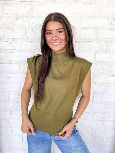 Knit To Be Olive Top