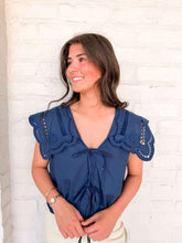Load image into Gallery viewer, Take It All Navy Scallop Top