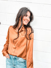 Load image into Gallery viewer, Search For More Brown Satin Top