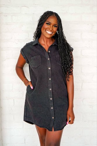 Cool Whisper Black Denim Dress