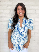 Load image into Gallery viewer, Right Place Ahead Blue Floral Top