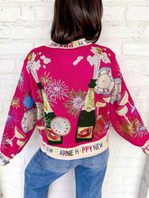 Load image into Gallery viewer, Queen Of Sparkles Hot Pink NYE Icon Cardigan