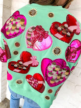 Load image into Gallery viewer, Queen Of Sparkles Velvet Chocolate Boxes Sweatshirt