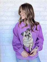 Load image into Gallery viewer, Queen Of Sparkles Light Purple Pug Sweatshirt