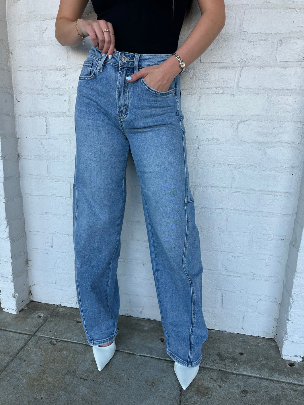 Sweet Like You Super High Rise Wide Barrel Jean