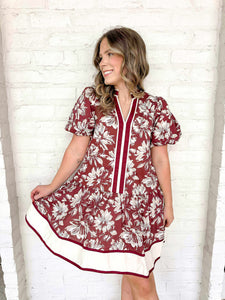 Turn The Other Way Burgundy Dress