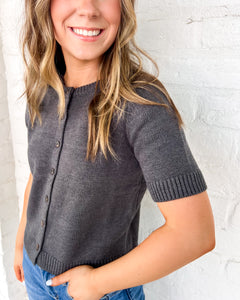 Turning Pages Dark Grey Top