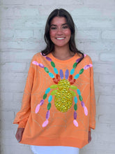 Load image into Gallery viewer, Queen Of Sparkles Light Orange Multi Spider On Web Sweatshirt