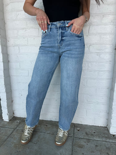 Find Your Spark High Rise Barrel Jean