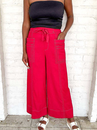 Want To Go Red Tie Pants