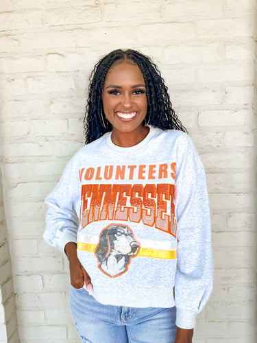 Queen Of Sparkles Gray Volunteers Tennessee Vintage Sweatshirt