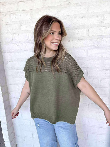 A Moment In Time Olive Top