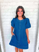 Load image into Gallery viewer, Cheer You On Denim Dress