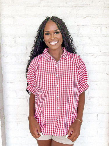 Refuse To Listen Red Gingham Shirt