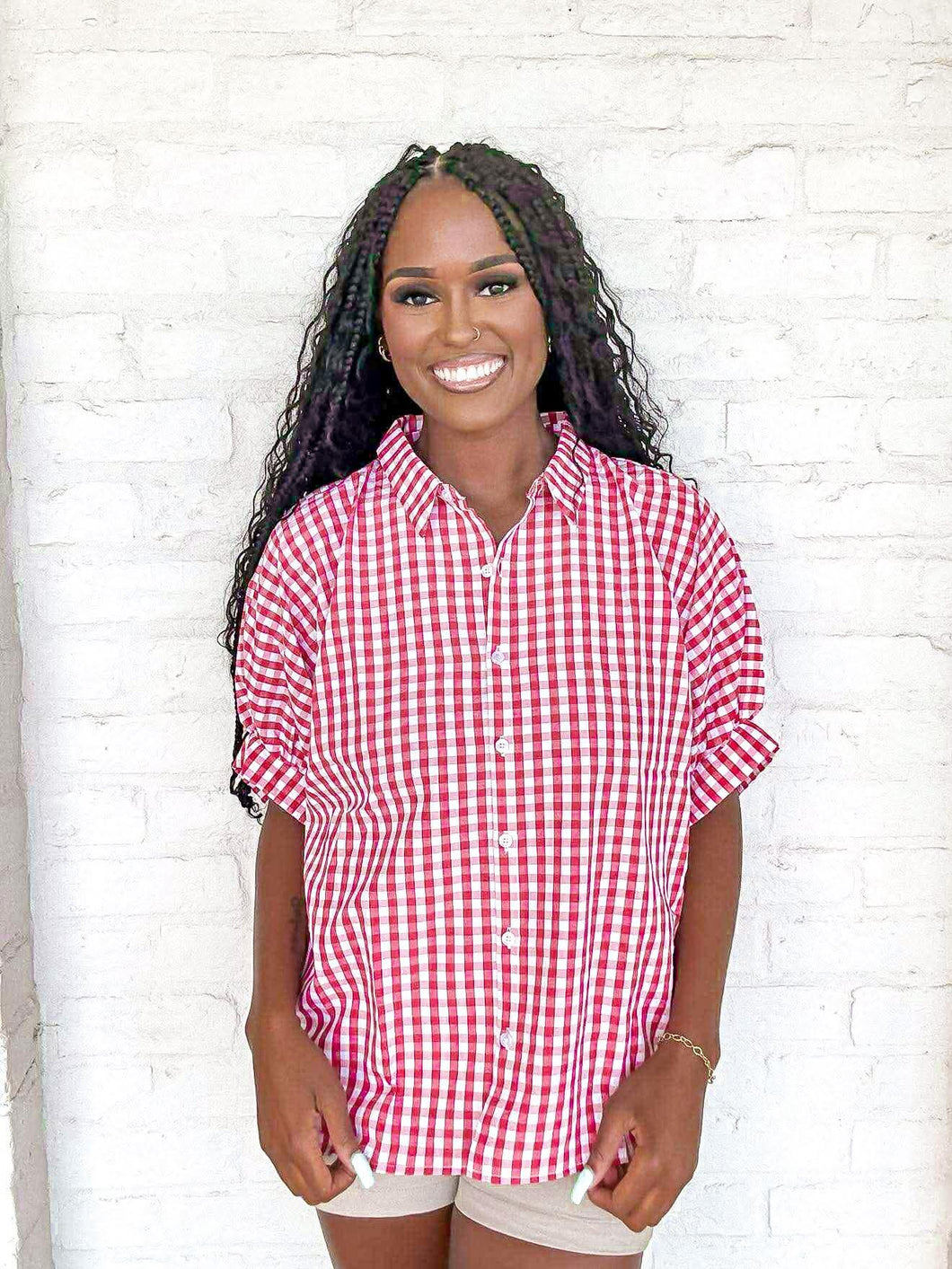 Refuse To Listen Red Gingham Shirt