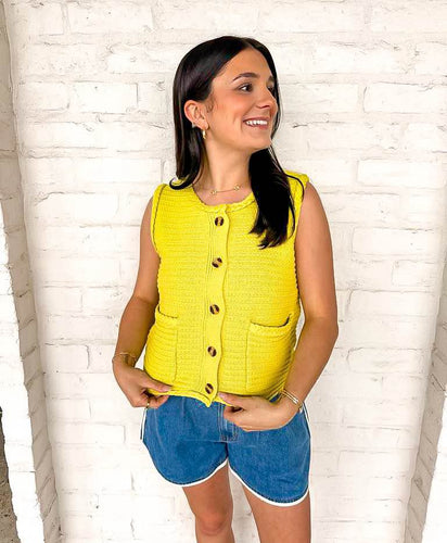 Next Door Friends Chartreuse Vest