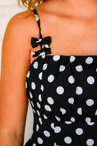 Doing Fine Black Polka Dot Dress