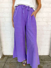 Load image into Gallery viewer, Around Town Lavender Terry Washed Pants