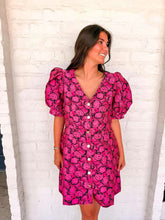 Load image into Gallery viewer, Poppy Love Pink Jacquard Dress