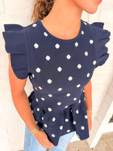 Load image into Gallery viewer, Polka Dot Power Navy Top