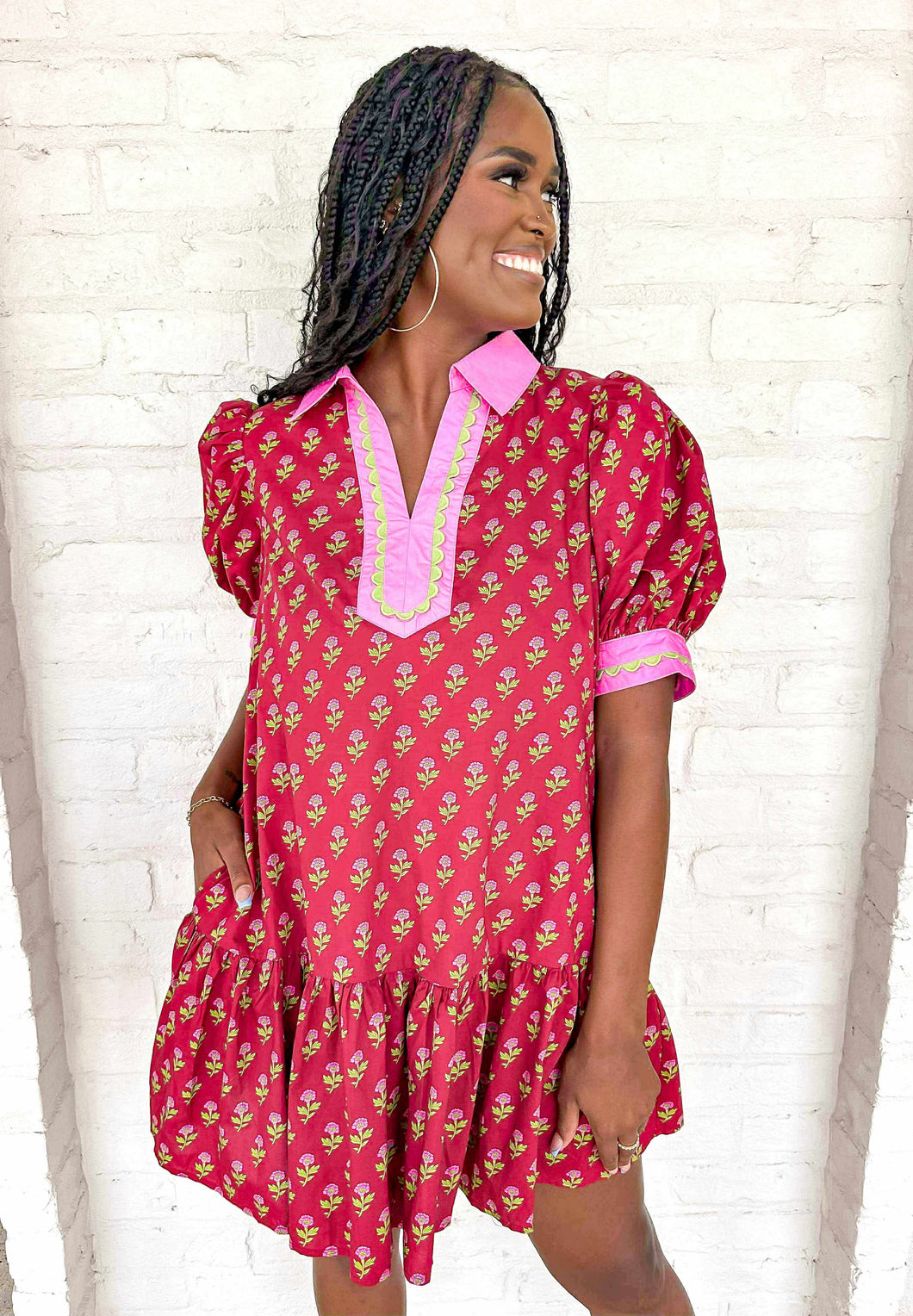 Fields Of Love Burgundy Dress