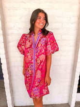 Load image into Gallery viewer, Small Talk Magenta Jacquard Dress
