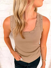 Load image into Gallery viewer, Such A Stud Taupe Scoop Neck Tank
