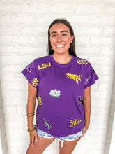 Load image into Gallery viewer, Queen Of Sparkles LSU Mini Icon Tee