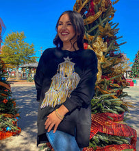 Load image into Gallery viewer, Queen Of Christmas Tree Fringe Sweatshirt