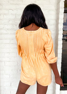 Stay Awhile Golden Long-Sleeve Romper