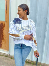 Load image into Gallery viewer, Queen Of Sparkles Baseball Queen Batter Up Sweater White/Navy