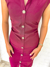 Load image into Gallery viewer, Busy Per Usual Burgundy Dress