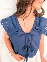 Load image into Gallery viewer, Take It All Navy Scallop Top