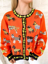 Load image into Gallery viewer, Queen Of Sparkles Orange Halloween Dog Cardigan