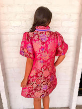 Load image into Gallery viewer, Small Talk Magenta Jacquard Dress