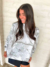 Load image into Gallery viewer, Queen Of Sparkles Camo Grey Rhinestone Mock Sweatshirt