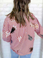 Load image into Gallery viewer, Queen Of Sparkles Texas Mini Icon Striped Button Down