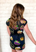 Load image into Gallery viewer, Queen Of Sparkles Black Mardi Gras  Icon Dress