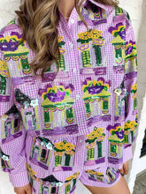 Load image into Gallery viewer, Queen Of Sparkles Diamond Mardi Gras Porches Button Up